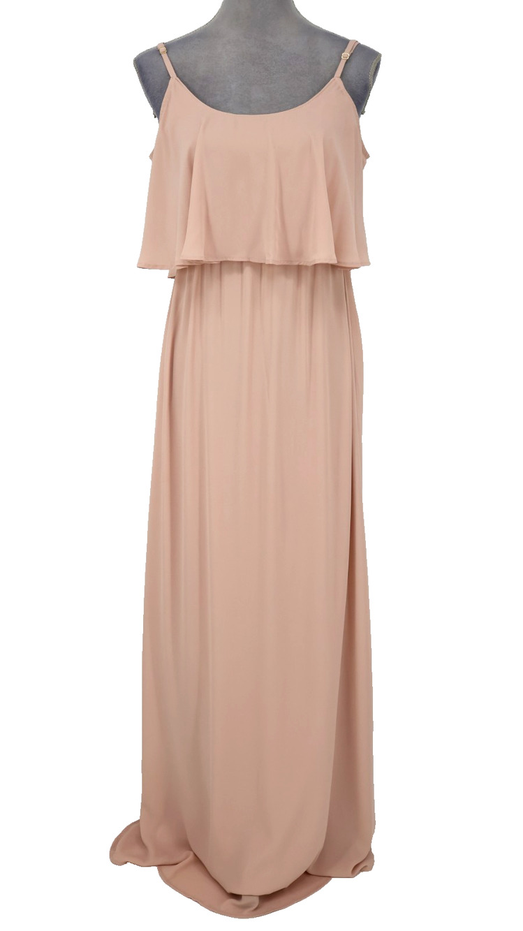 Show Me Your Mumu Dress Womens Small Blush Pink Caitlin Ruffle Maxi Beach